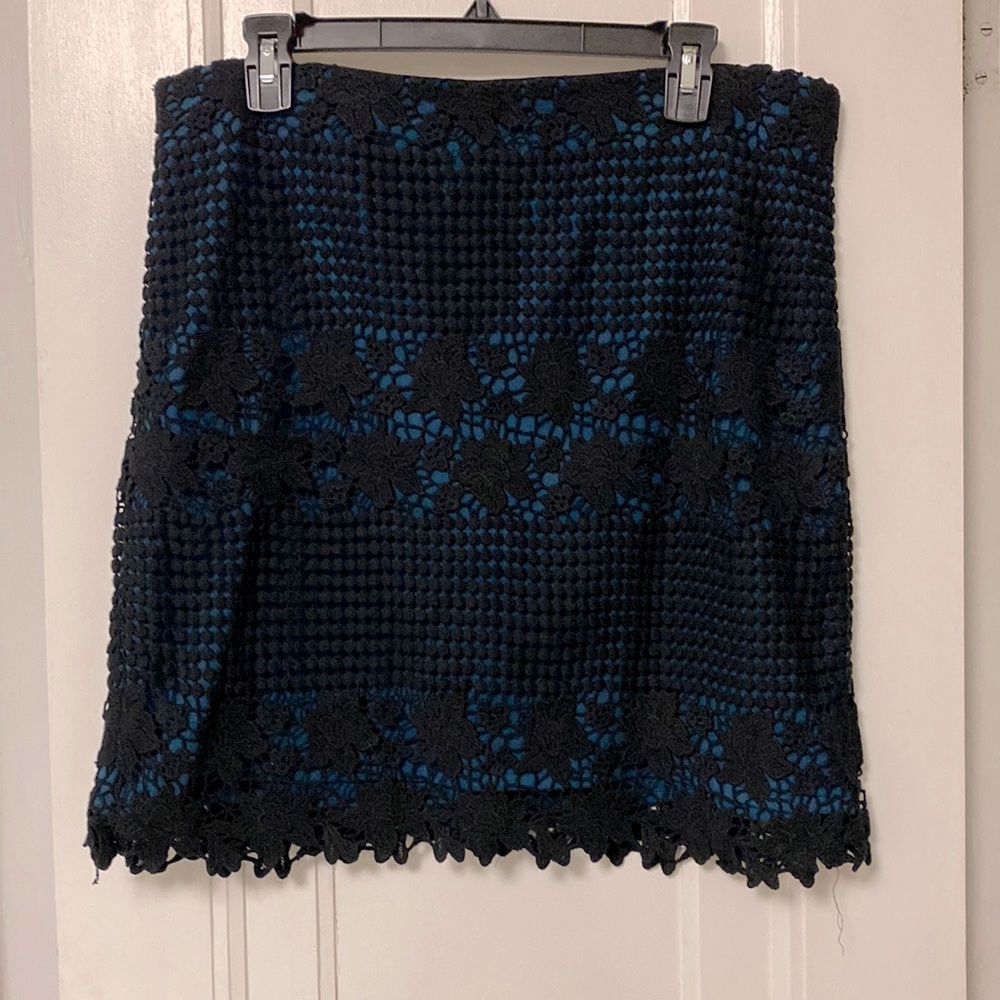 Black crochet just above the knee skirt